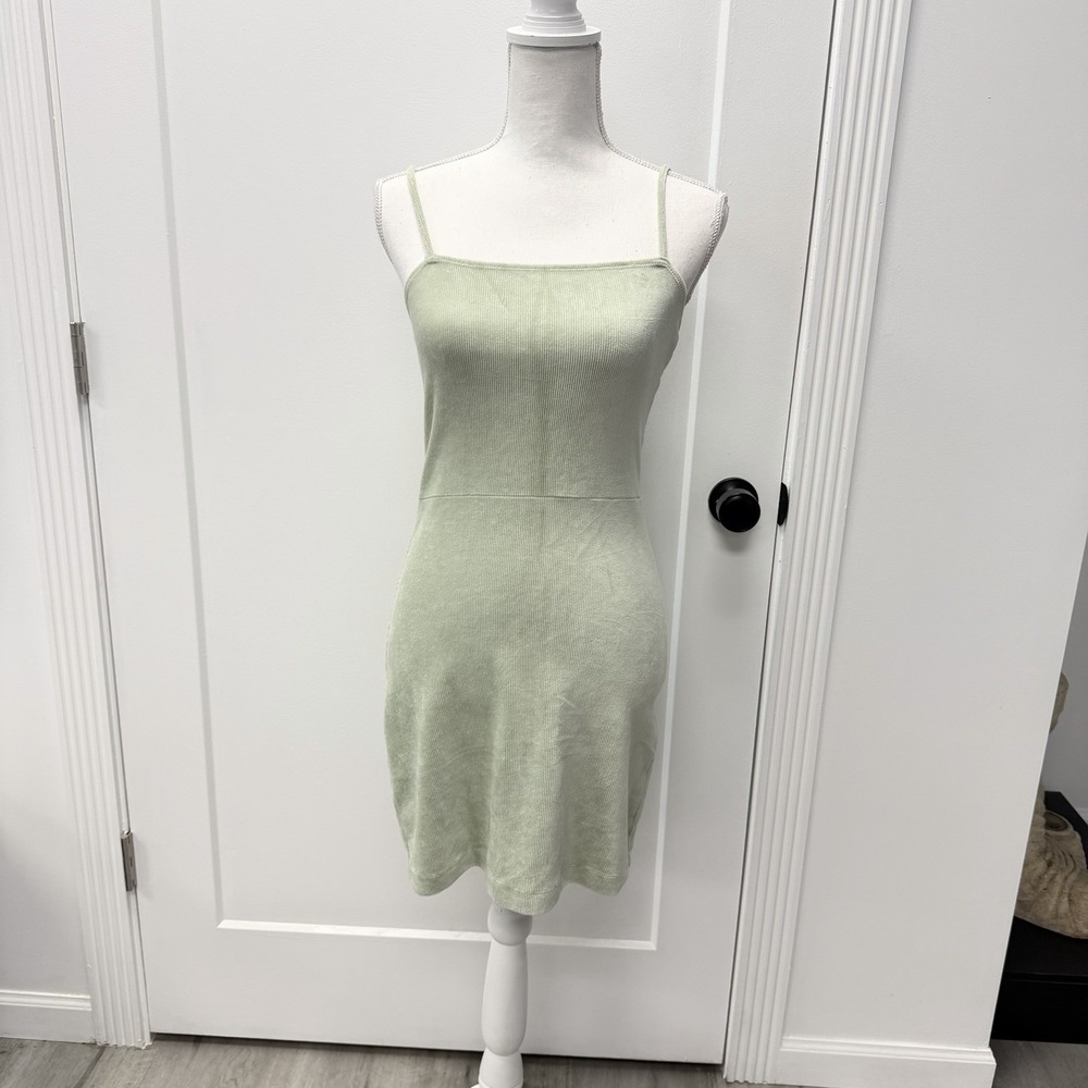 Pale Green Jr Bodycon Dress NWT Forever 21 Colorful  Ribbed bohochic Mini Medium